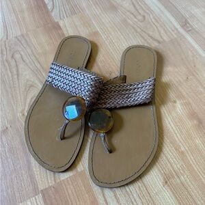 Elegant Tan Woven Sandals